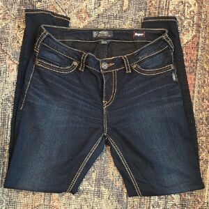 Silver Jeans Dark Indigo Skinny with Contrast Stitching